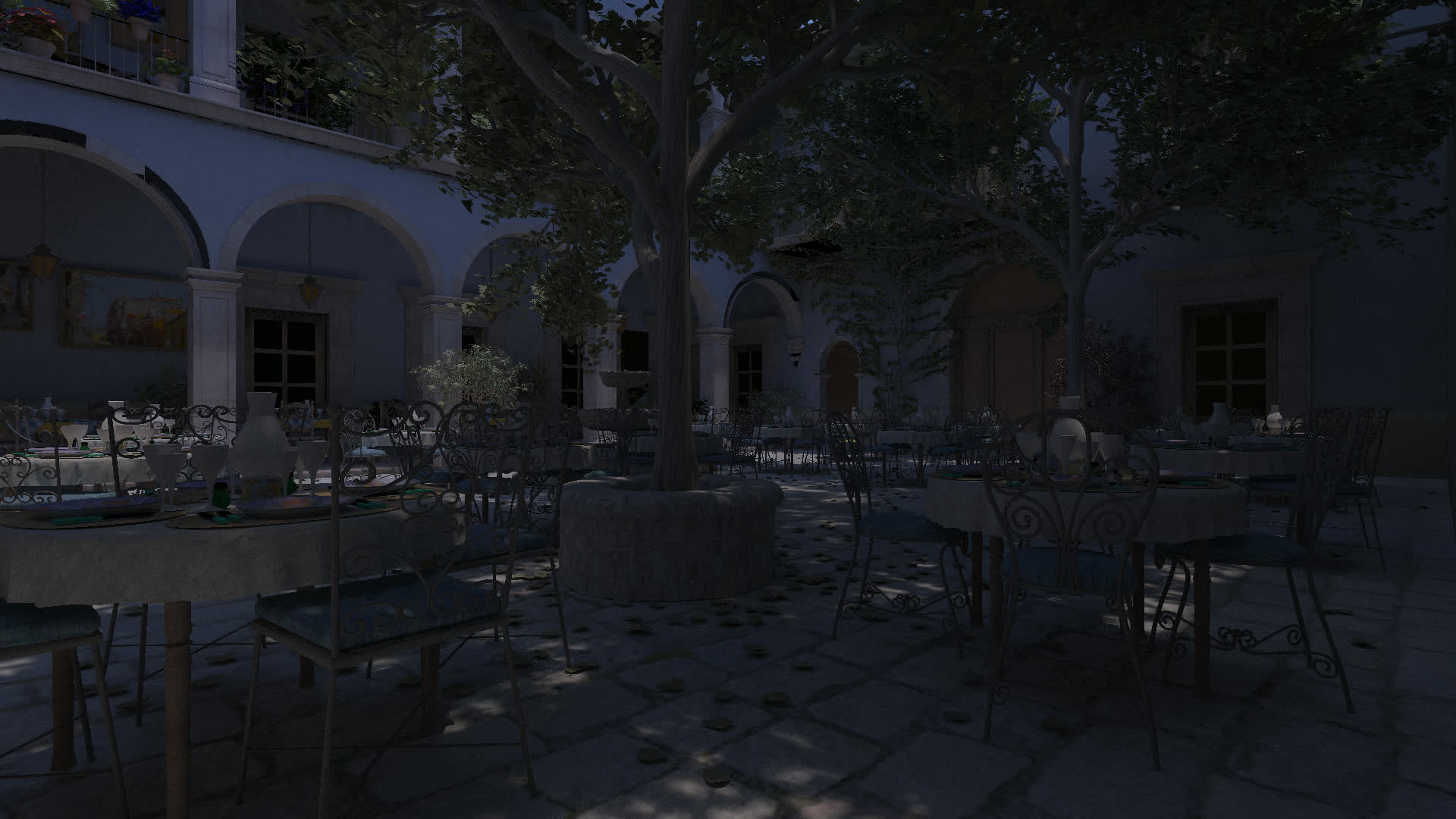 A render from FreezeRay showing an outdoor scene.
